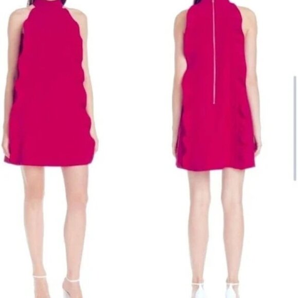 Ted Baker London Torryia Ruffle magenta dress with pockets Size 3/US 8 - Picture 3 of 15